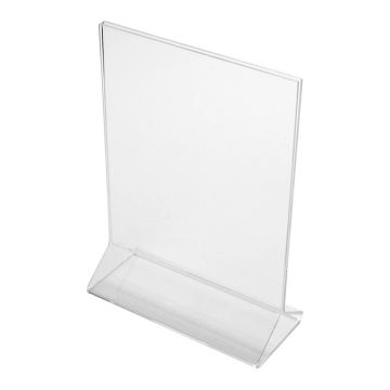 Table Tent: Clear Acrylic Table Tent Card Holder, 4 x 5 in., Open Top